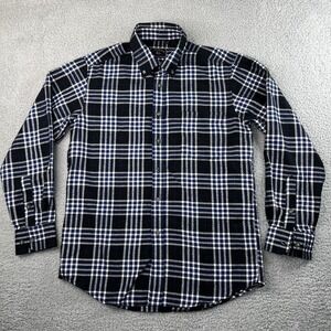 U‎ & Shark Mens Shirt Yachting Royal Flannel Long Sleeve Size 40/Large Plaid
